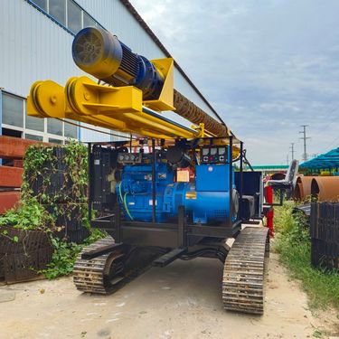 履带式光伏打桩机 螺旋地桩打孔钻机 太阳能发电建筑工地钻孔机