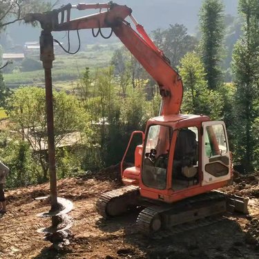 程煤 电线杆钻孔引孔机 履带式液压行走长螺旋打桩机 挖机螺旋钻机