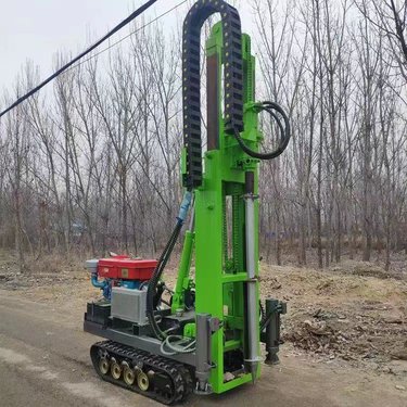 光伏履带打桩机 双动力头钻孔机 太阳能发电站打拔钻一体潜孔钻机