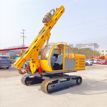 95转/min电动光伏打桩机 爬山虎履带式螺旋钻机 一杆成孔省时省力