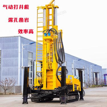 家用气动打井机空压机钻井设备200米深水履带底盘高支腿钻机厂家