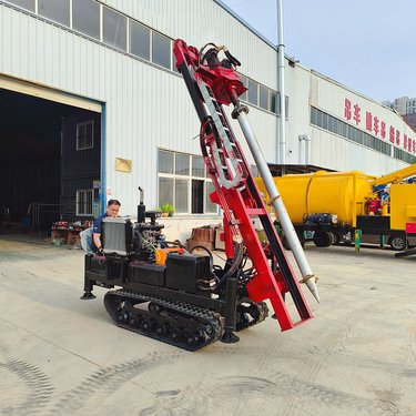 农村光伏螺旋地钉钻机 橡胶履带小打桩机 液压动力头成孔3米螺旋钻