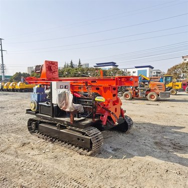 链条加压履带光伏打桩机 自发电高速螺旋钻机 光伏板基础钻孔机
