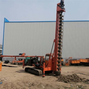 6米螺旋打桩机 电动款 履带长螺旋引孔机 房屋基础钻机图片 型号