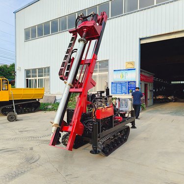 螺旋光伏地钉钻机履带式 庭院太阳能安装打桩机 爬坡45°山地潜孔钻