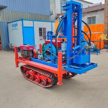 小型橡胶履带柴油液压打井机 大口径工程降水井钻机