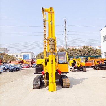高原地基岩360°打桩机 履带式太阳能光伏钻机 全地形高低腿引孔设备