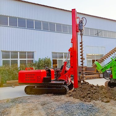 履带式多方位光伏钻机 全液压开山爆破冲击钻 变幅油缸打桩机动力足