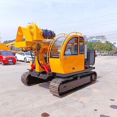 大功率电动地基打桩机 履带式螺旋钻孔机 冻土引孔长螺旋光伏钻机