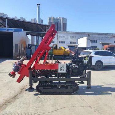 分布式庭院光伏打桩机 小型履带拧地钉钻机 螺纹桩引孔钻桩机